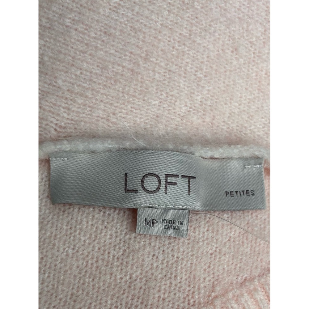 LOFT Petites Peach Cutout V-Back Choker Neck Knit Sweater MP NWT - Picture 2 of 7